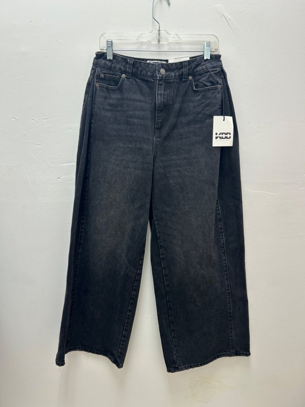 K-204 K433 By Kahlana Women's Size 4 Wide Leg Black Denim Jeans Low Rise